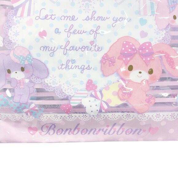 Sanrio BonBonRibbon Candy Vinyl Tote Bag w/Snap Pink Bow Cute 2012, 2015 Rare - Picture 8 of 12